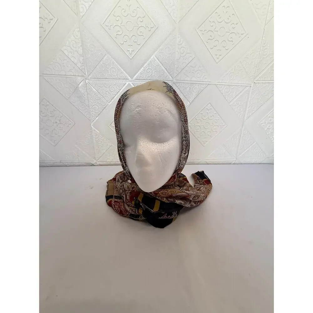SKU3031 Brown & Tan Printed Square Scarf 34